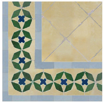 Mosaic House Moroccan tile Diamond 11-17-10-15 Display Board  solid cement, encaustic, field, pattern, star 